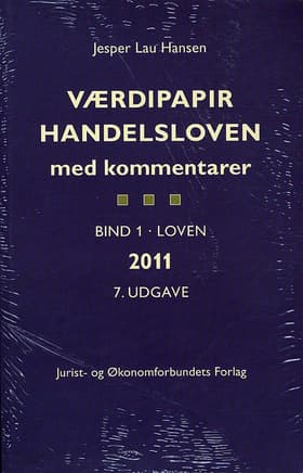 Værdipapirhandelsloven med kommentarer af Hansen